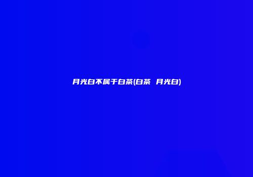月光白不属于白茶(白茶 月光白)