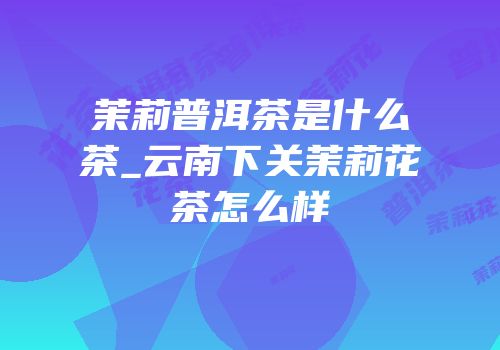 茉莉普洱茶是什么茶_云南下关茉莉花茶怎么样