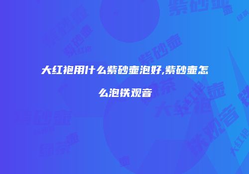 大红袍用什么紫砂壶泡好,紫砂壶怎么泡铁观音