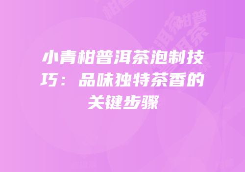 小青柑普洱茶泡制技巧：品味独特茶香的关键步骤