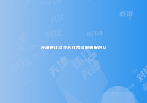 天津珠江道与长江路茶城概况对比