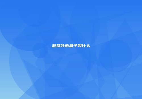 放茶叶的盒子叫什么