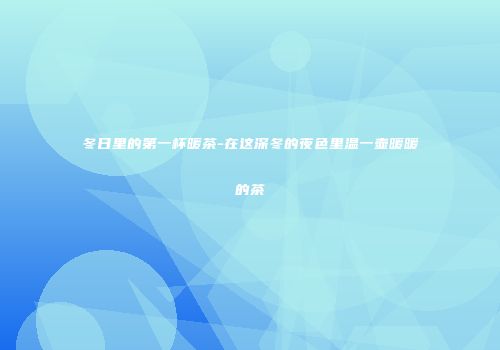 冬日里的第一杯暖茶-在这深冬的夜色里温一壶暖暖的茶