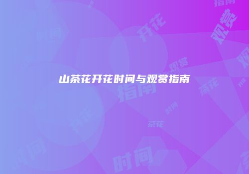 山茶花开花时间与观赏指南