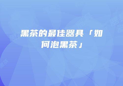 黑茶的最佳器具「如何泡黑茶」
