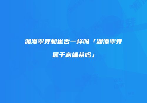 湄潭翠芽和雀舌一样吗「湄潭翠芽属于高端茶吗」