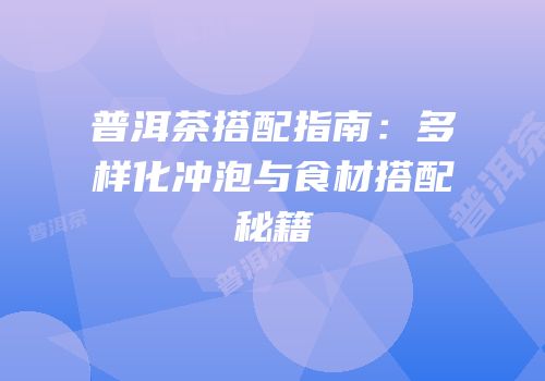 普洱茶搭配指南：多样化冲泡与食材搭配秘籍