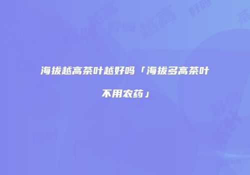海拔越高茶叶越好吗「海拔多高茶叶不用农药」