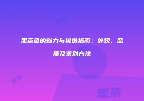 黑茶色的魅力与挑选指南：外观、品质及鉴别方法