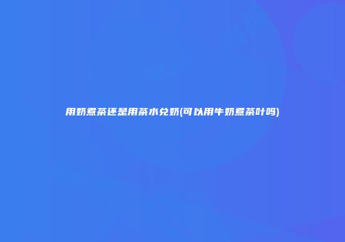 用奶煮茶还是用茶水兑奶(可以用牛奶煮茶叶吗)