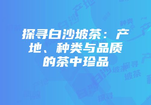 探寻白沙坡茶：产地、种类与品质的茶中珍品
