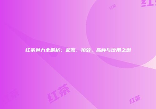 红茶魅力全解析：起源、功效、品种与饮用之道