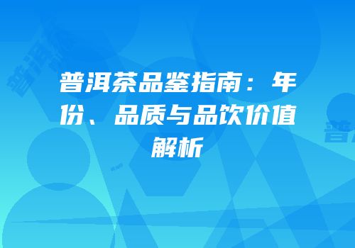 普洱茶品鉴指南：年份、品质与品饮价值解析