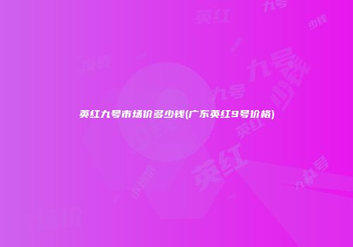 英红九号市场价多少钱(广东英红9号价格)