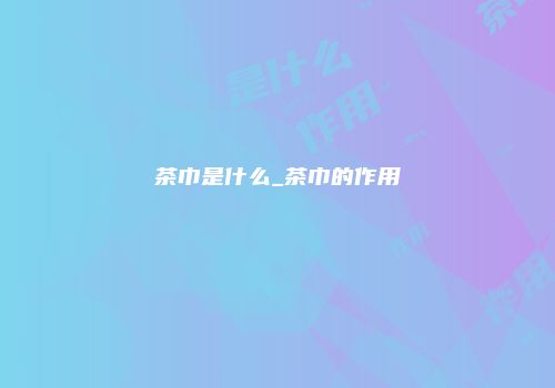 茶巾是什么_茶巾的作用