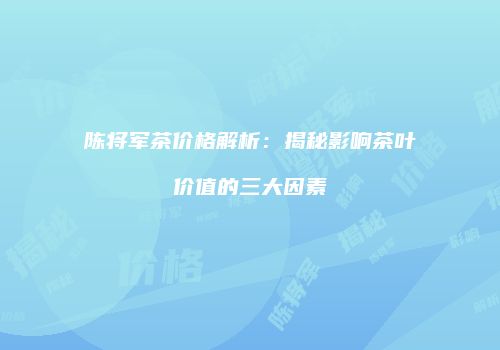 陈将军茶价格解析：揭秘影响茶叶价值的三大因素