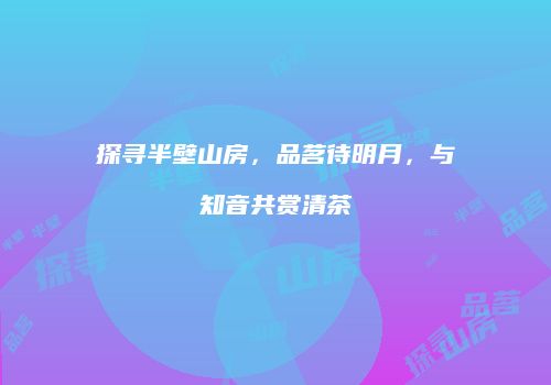 探寻半壁山房，品茗待明月，与知音共赏清茶