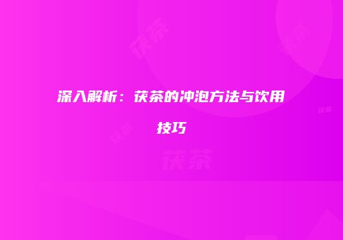 深入解析：茯茶的冲泡方法与饮用技巧