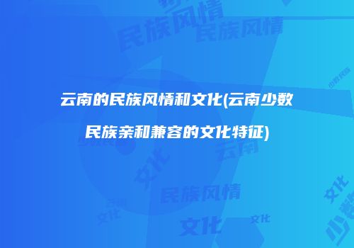 云南的民族风情和文化(云南少数民族亲和兼容的文化特征)
