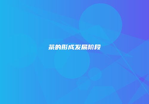 茶的形成发展阶段