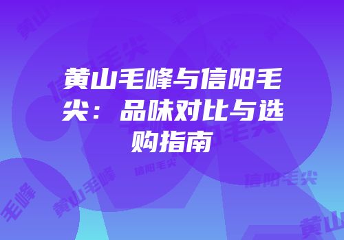 黄山毛峰与信阳毛尖：品味对比与选购指南