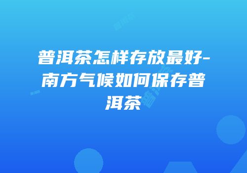 普洱茶怎样存放最好-南方气候如何保存普洱茶