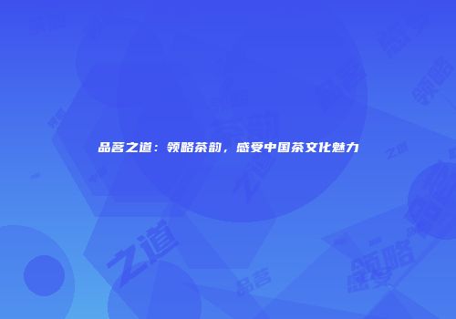 品茗之道：领略茶韵，感受中国茶文化魅力