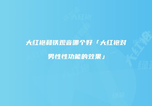 大红袍和铁观音哪个好「大红袍对男性性功能的效果」