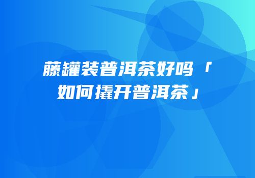 藤罐装普洱茶好吗「如何撬开普洱茶」