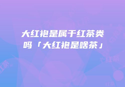 大红袍是属于红茶类吗「大红袍是啥茶」