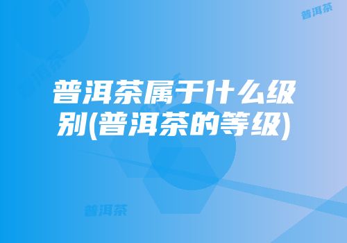 普洱茶属于什么级别(普洱茶的等级)
