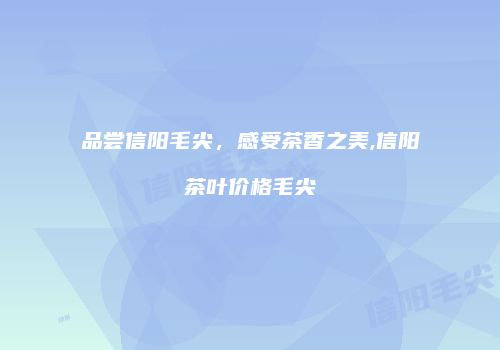 品尝信阳毛尖，感受茶香之美,信阳茶叶价格毛尖
