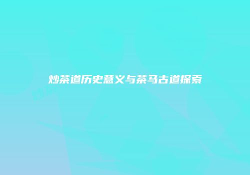 炒茶道历史意义与茶马古道探索