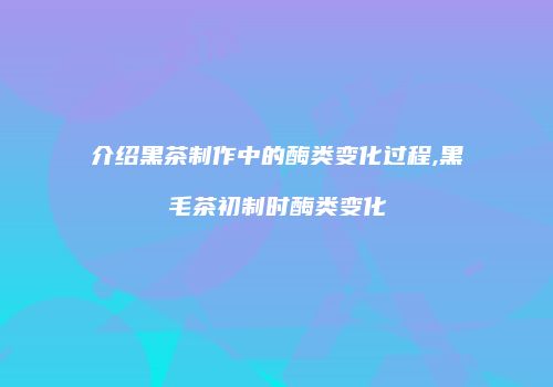 介绍黑茶制作中的酶类变化过程,黑毛茶初制时酶类变化
