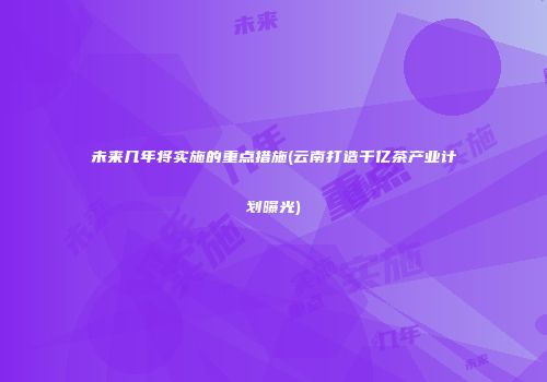 未来几年将实施的重点措施(云南打造千亿茶产业计划曝光)