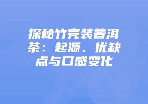 探秘竹壳装普洱茶：起源、优缺点与口感变化