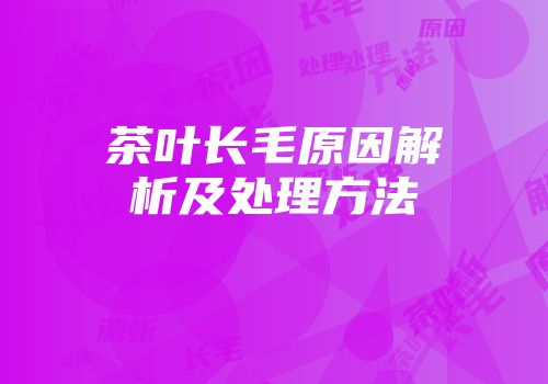 茶叶长毛原因解析及处理方法