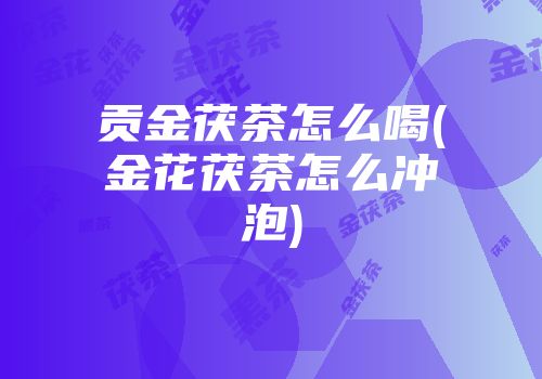贡金茯茶怎么喝(金花茯茶怎么冲泡)