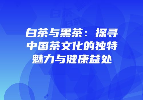 白茶与黑茶：探寻中国茶文化的独特魅力与健康益处