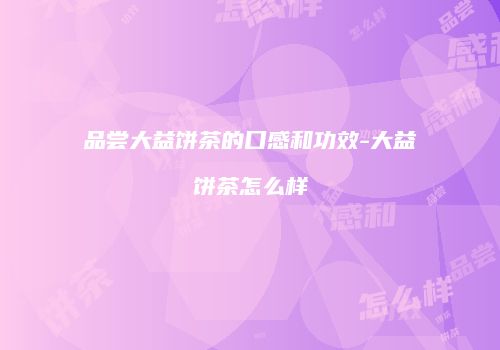 品尝大益饼茶的口感和功效-大益饼茶怎么样