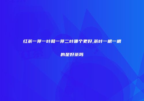红茶一芽一叶和一芽二叶哪个更好,茶叶一根一根的是好茶吗