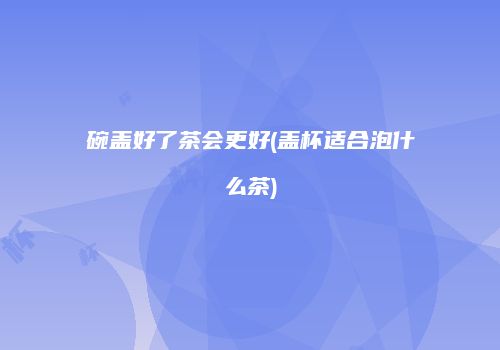 碗盖好了茶会更好(盖杯适合泡什么茶)