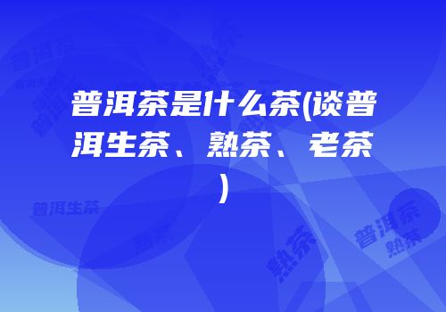 普洱茶是什么茶(谈普洱生茶、熟茶、老茶)