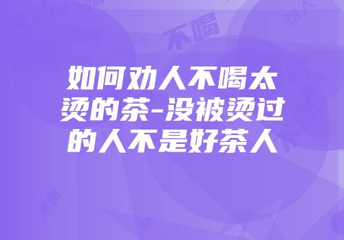 如何劝人不喝太烫的茶-没被烫过的人不是好茶人