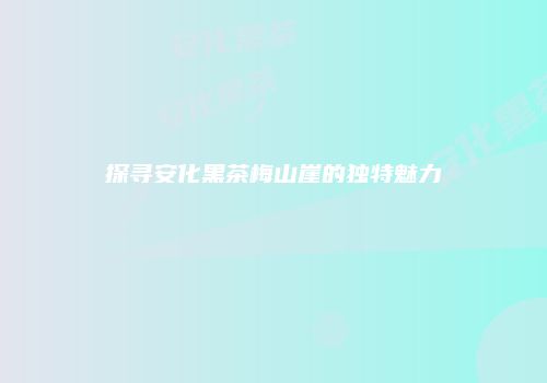 探寻安化黑茶梅山崖的独特魅力