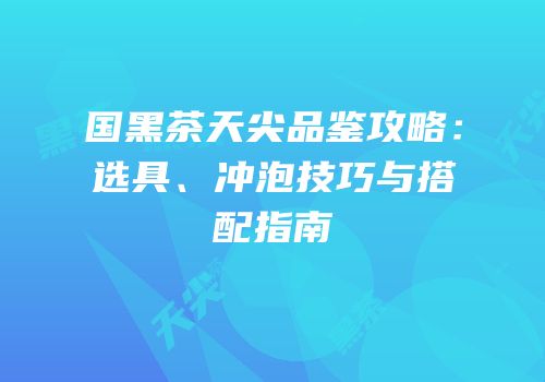 国黑茶天尖品鉴攻略：选具、冲泡技巧与搭配指南