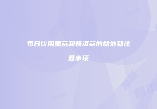 每日饮用黑茶和普洱茶的益处和注意事项