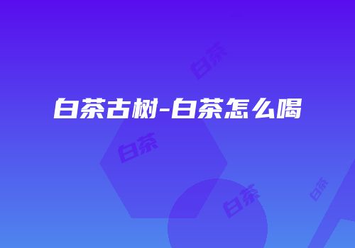 白茶古树-白茶怎么喝