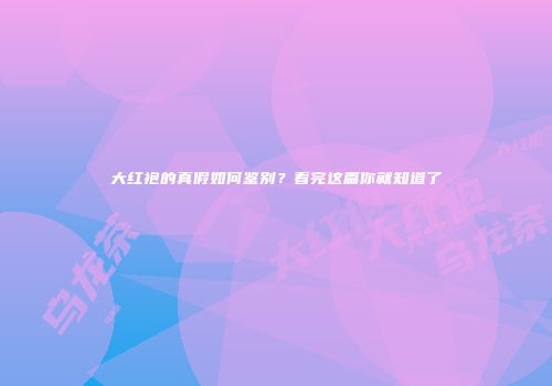 大红袍的真假如何鉴别？看完这篇你就知道了