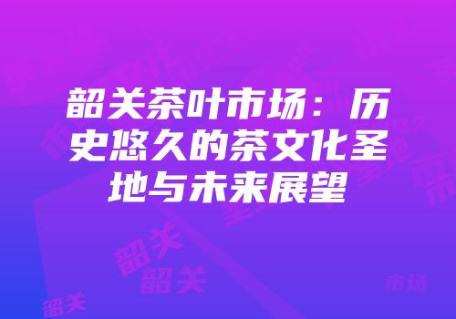 韶关茶叶市场：历史悠久的茶文化圣地与未来展望